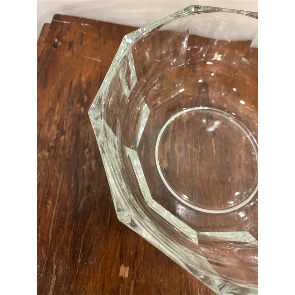 Italian‎ vintage Crystal faceted optic bowl 9